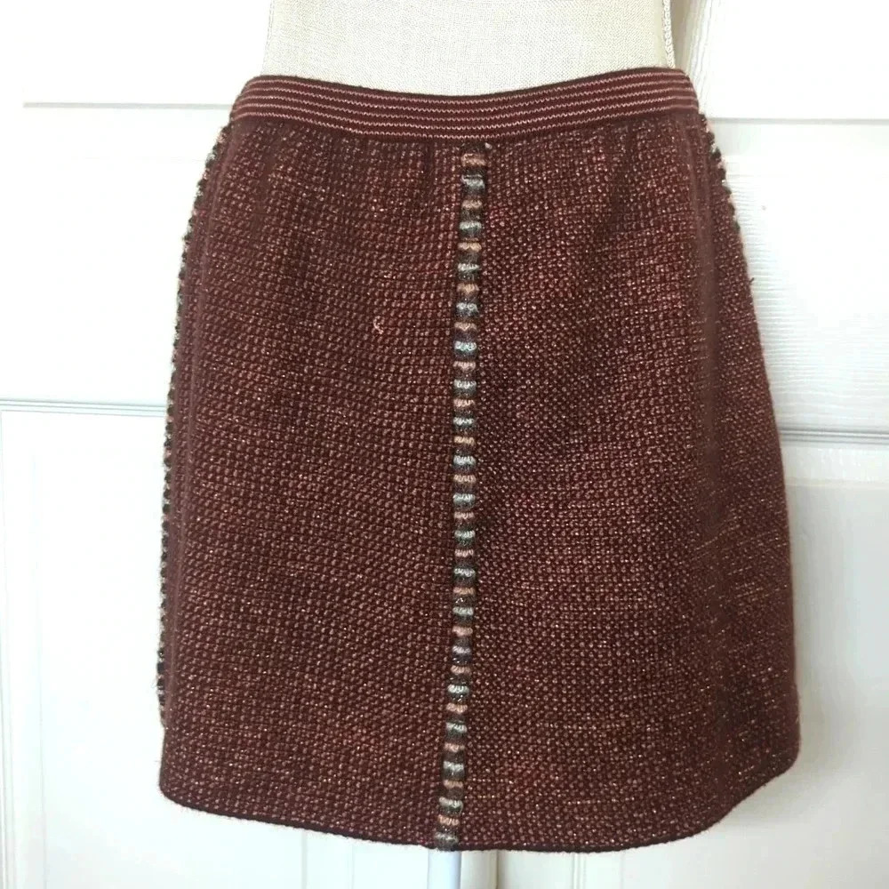 Missoni Mini Skirt Angora Wool Blend Knit Abstract Pattern Sz M